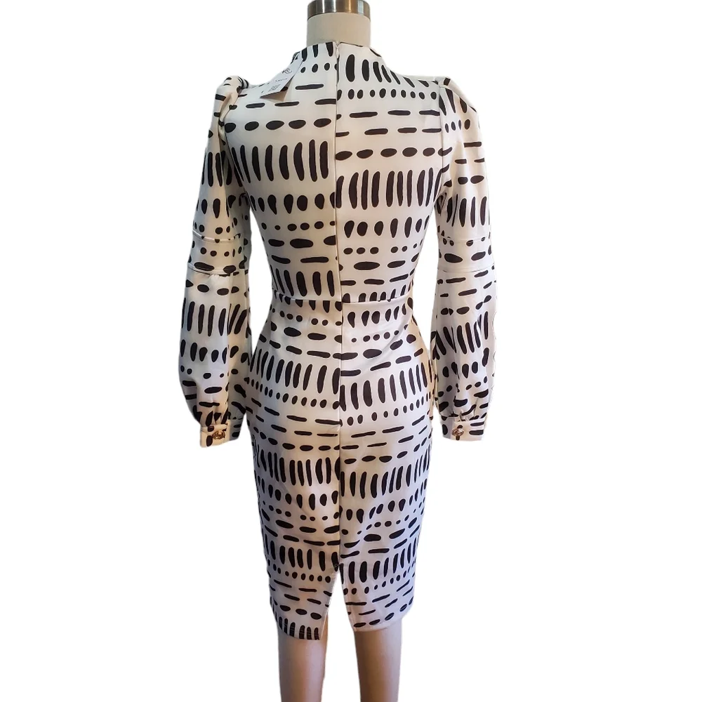 Shein X Women's Black & White Bodycon Cutout High Neck Dress New Size XS - Picture 5 of 12